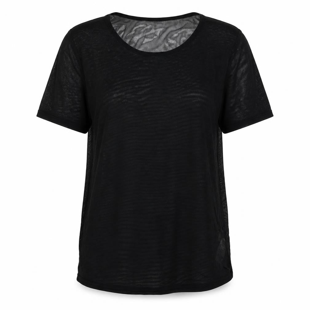 Front view of New Look women’s black basic t-shirt, size UK 10