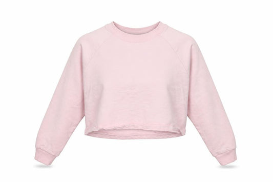 Front view of ASOS women’s pink pullover sweatshirt, size UK 8