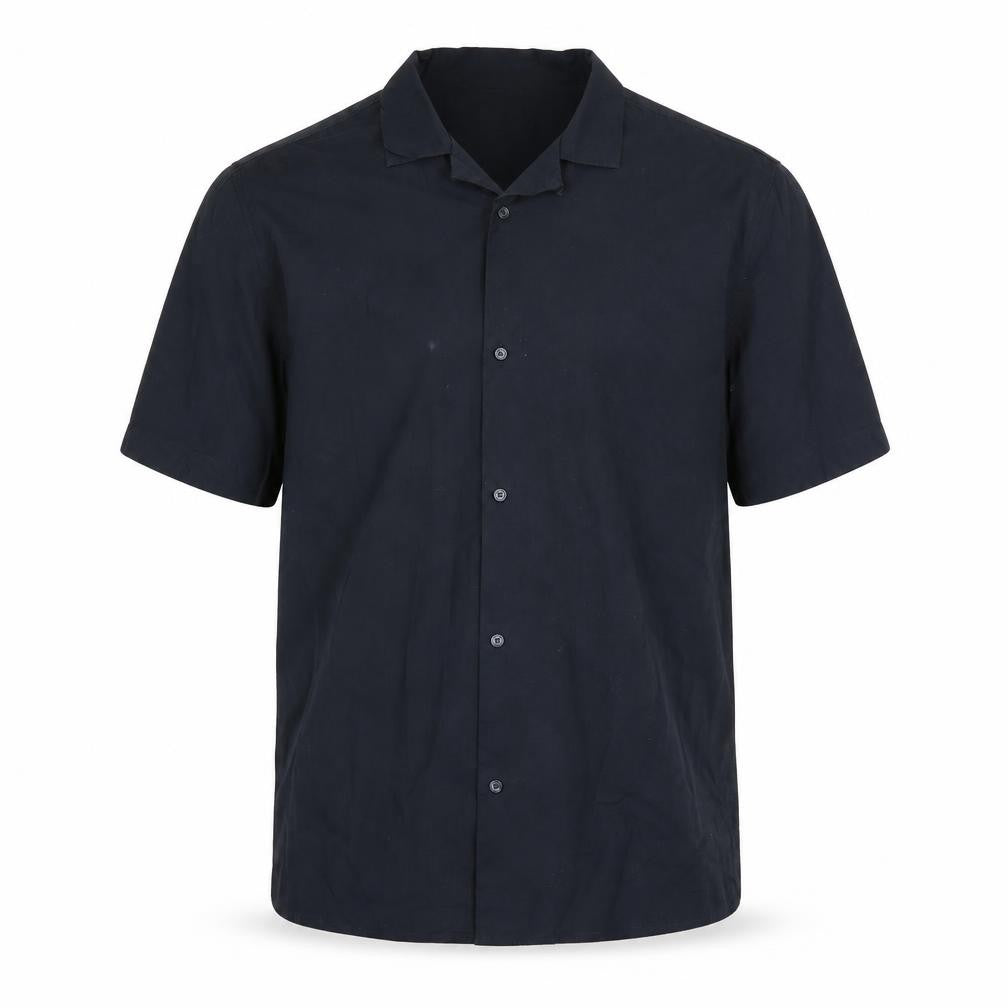 Front view of H&M men’s blue button-up, size L