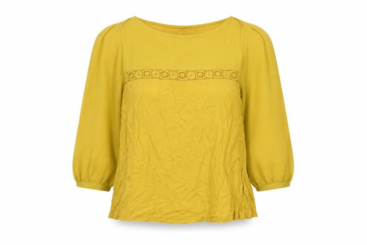 Oasis Womens Yellow Basic Blouse Size L