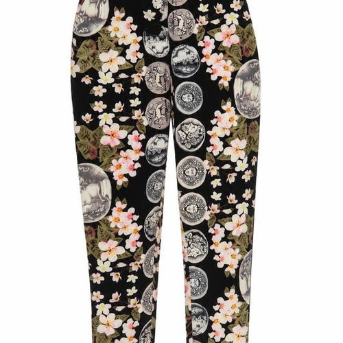 Missguided Womens Black Floral  Trousers  Size 8 L26 in