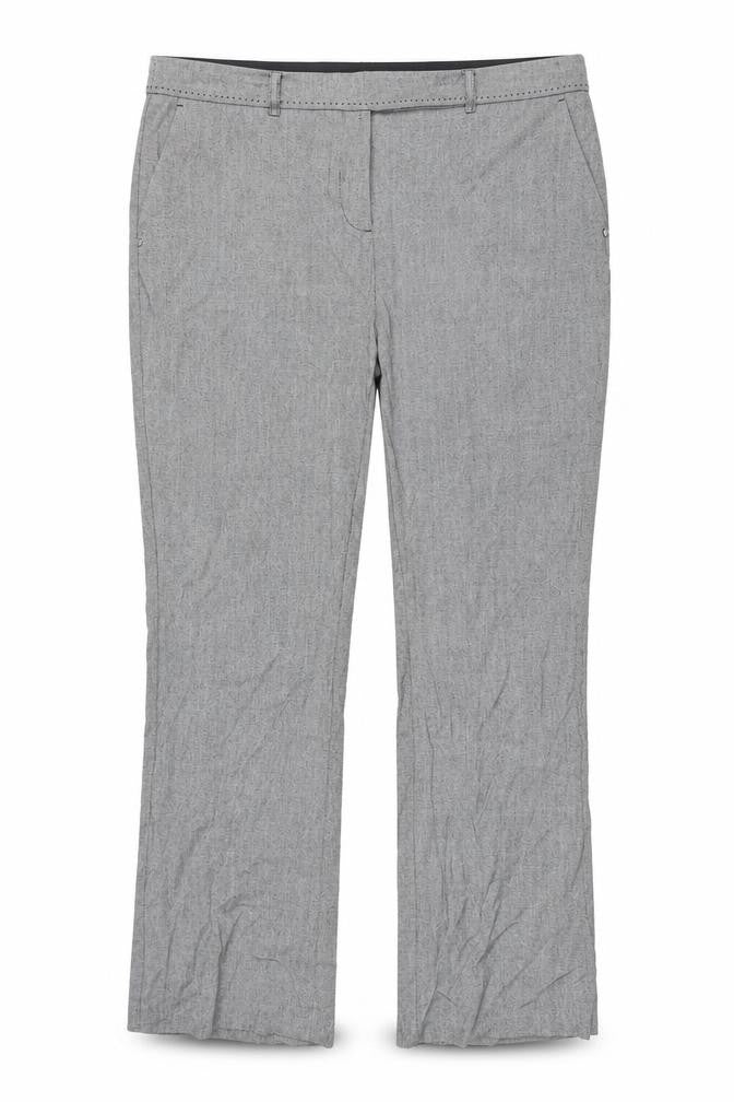 Front view of Per Una women’s grey trousers, size UK 18, 29-inch leg