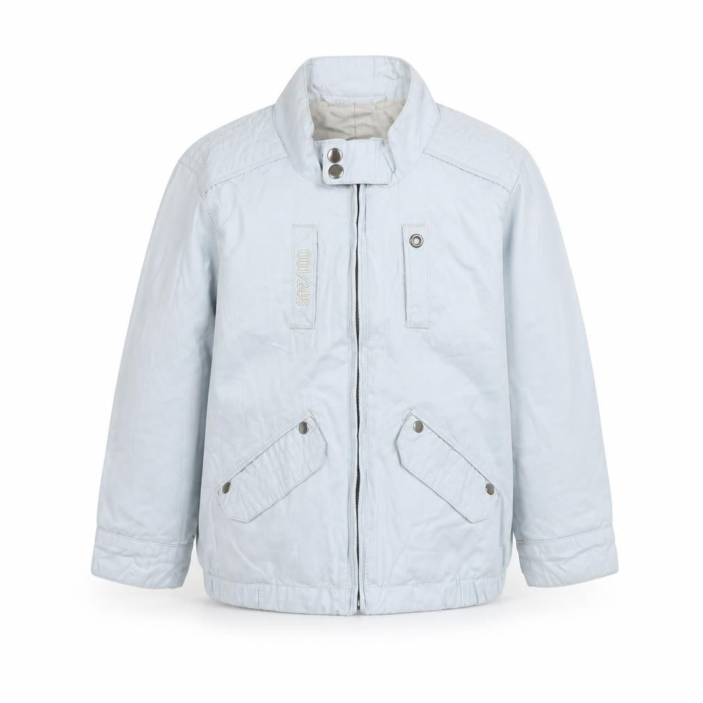 Front view of Next boys’ blue rain coat coat, size 2, years