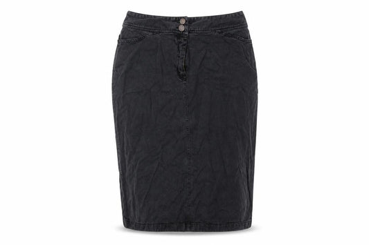 Front view of Leisure Wear women’s black straight & pencil skirt, size UK 12