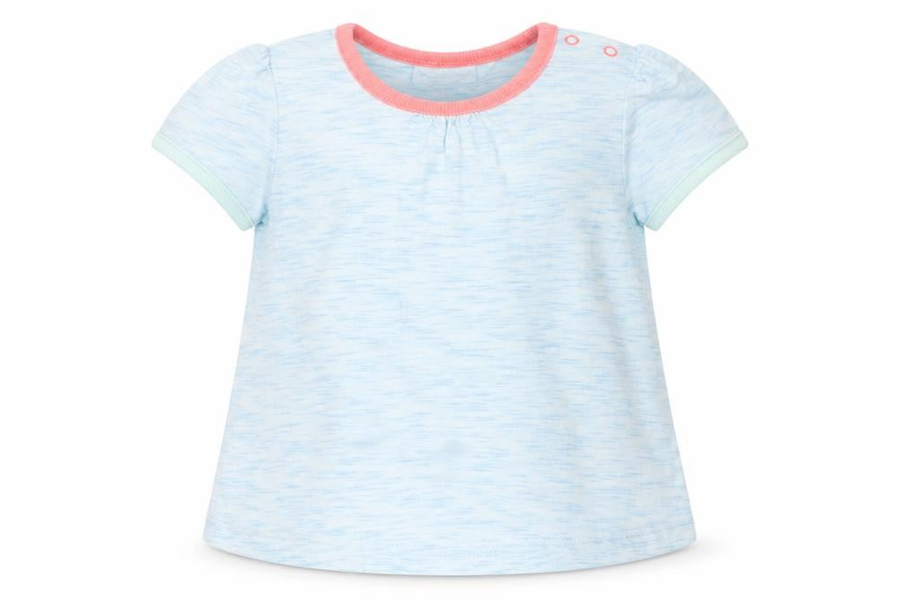 Front view of Next girls’ blue basic t-shirt, size 9-12, months