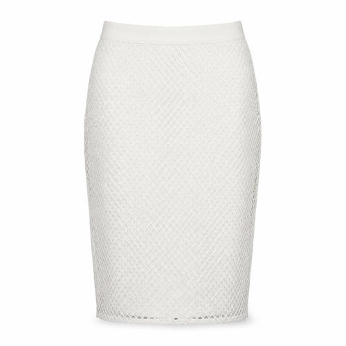 Pretty little thing Womens White   A-Line Skirt Size 6  - Fishnet