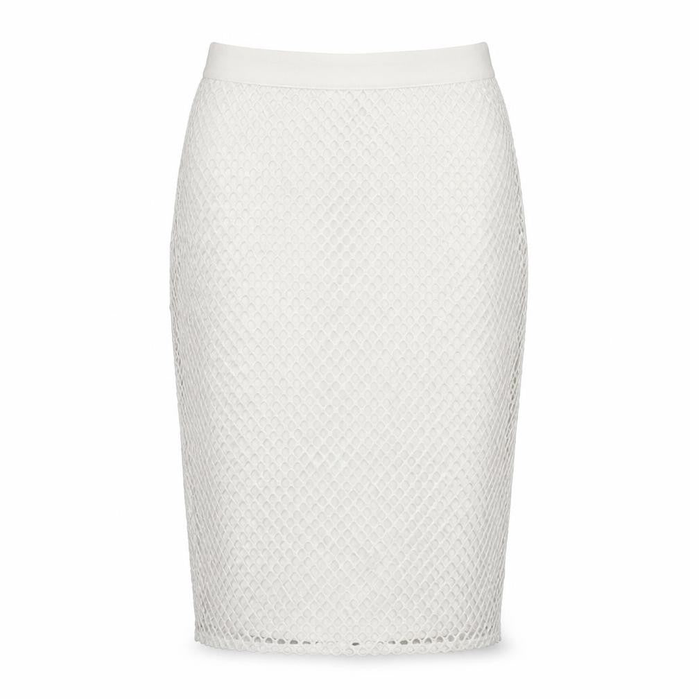 Pretty little thing Womens White   A-Line Skirt Size 6  - Fishnet