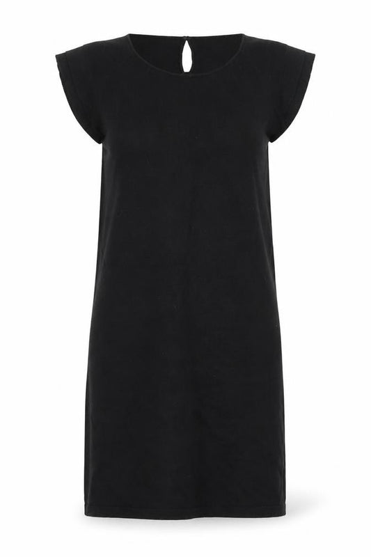 Front view of O STIN women’s black knit jumper dress, size L