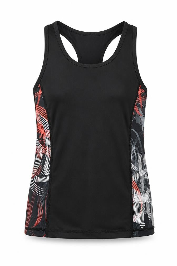 Front view of Young Dimension girls’ black basic tank, size 10-11, years