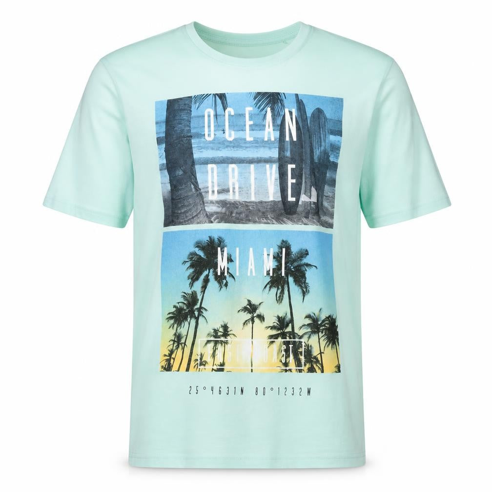 B Collection Mens Green    T-Shirt Size S  - miami