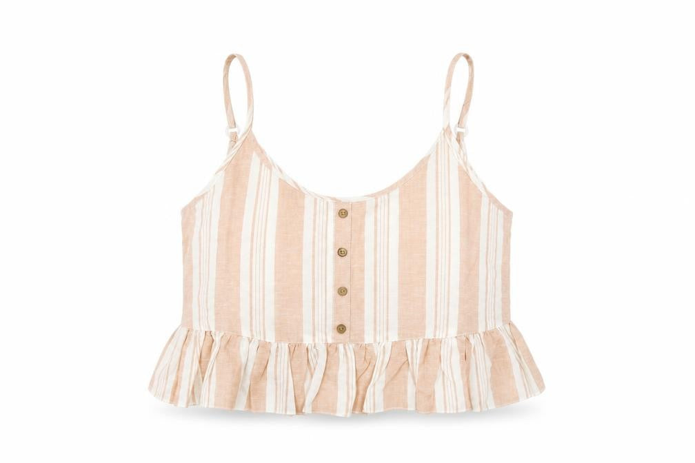 Primark Womens Pink Striped  Camisole Blouse Size 14  - cropped