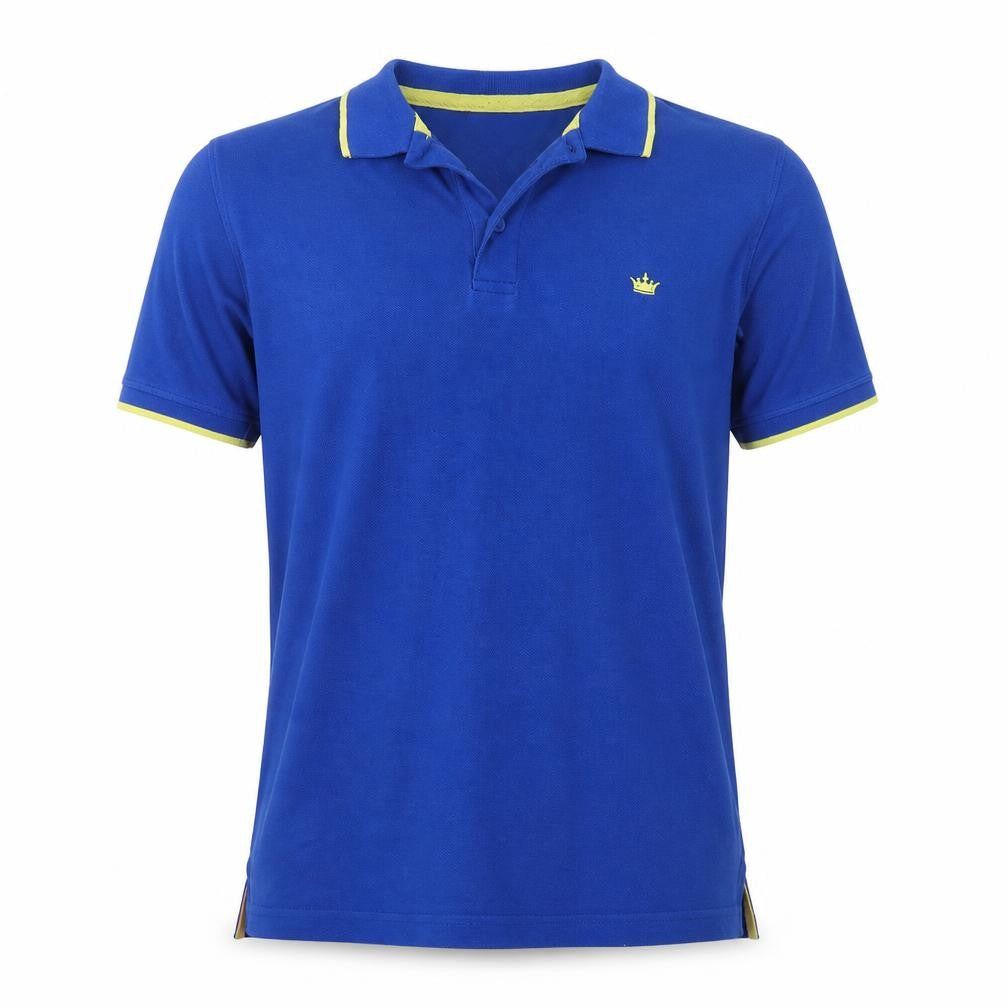Front view of Brave Soul men’s blue polo, size L