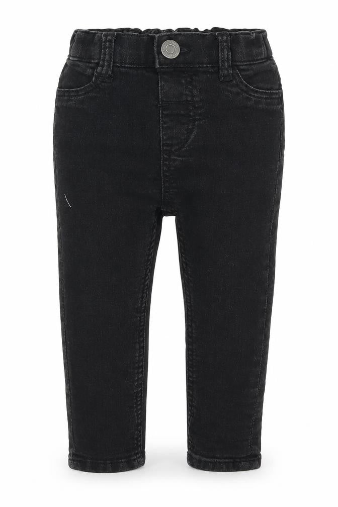 Front view of H&M Baby Black Denim Capri Jeans, size 12-18, Months