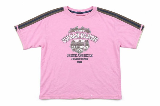 Front view of Next boys’ pink jersey basic t-shirt, size 10, years