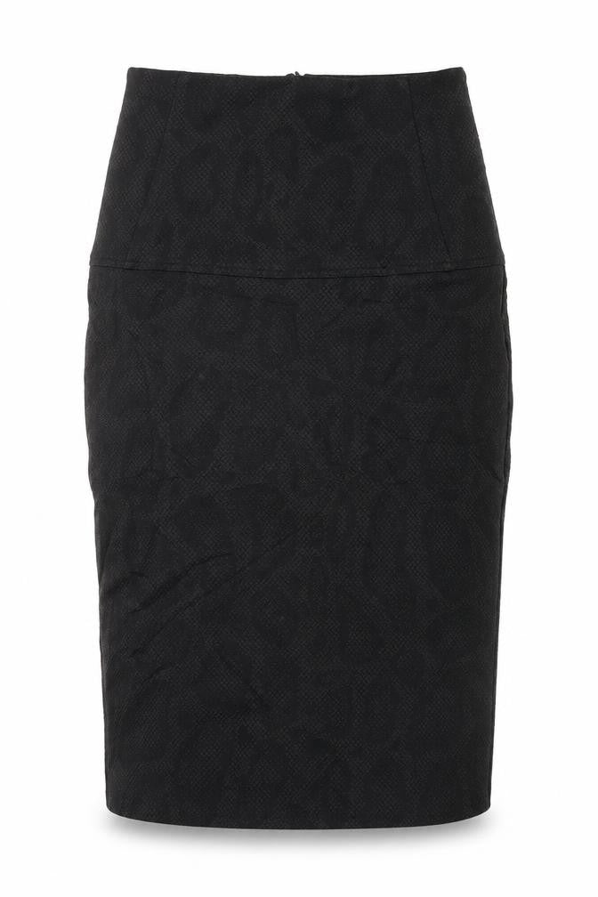 Preworn Womens Black Geometric  A-Line Skirt Size M
