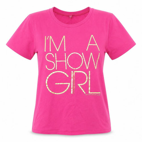 Continental Womens Pink Colourblock  Basic T-Shirt Size L  - im a show girl