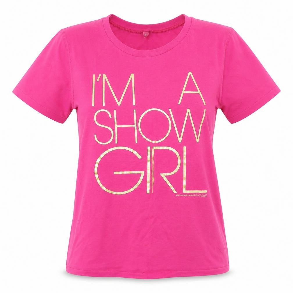 Continental Womens Pink Colourblock  Basic T-Shirt Size L  - im a show girl