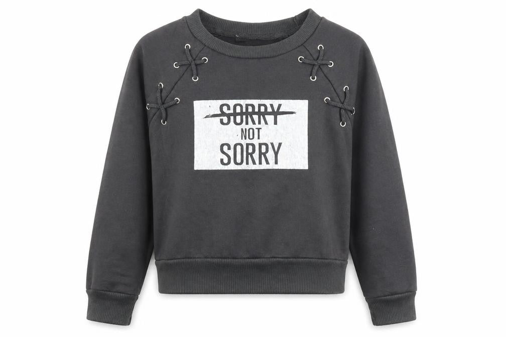 Front view of Primark girls’ grey pullover sweatshirt, size 7-8, years