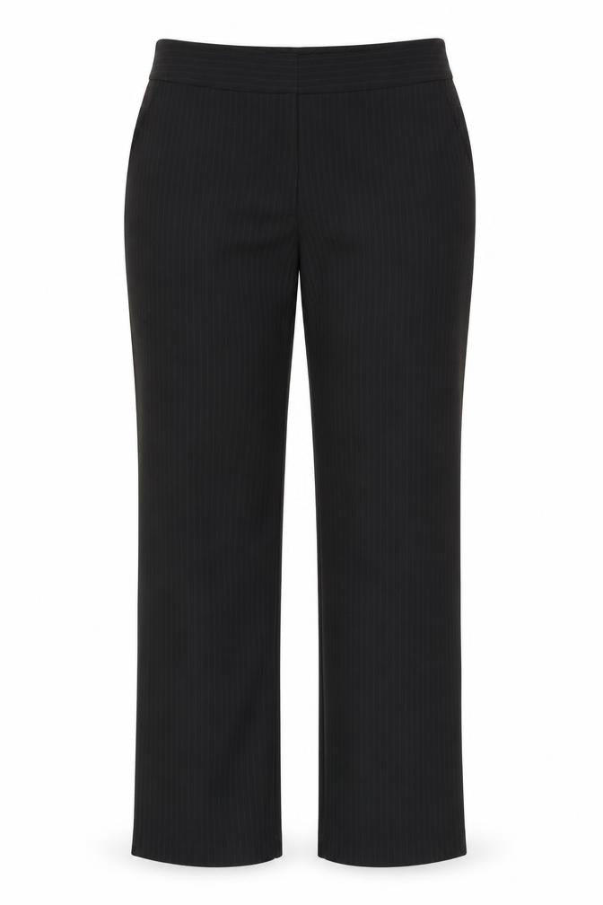 M&S Womens Black Striped  Trousers  Size 14 L28 in