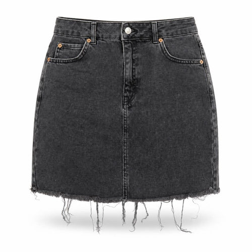 Topshop Womens Grey  Denim A-Line Skirt Size 8