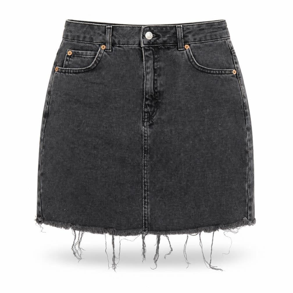 Topshop Womens Grey  Denim A-Line Skirt Size 8