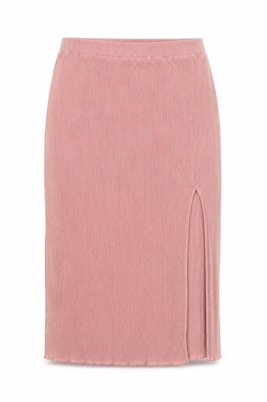 Front view of H&M women’s pink straight & pencil skirt, size L