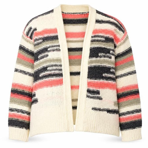 Club L Womens White Striped  Cardigan Jumper Size 12
