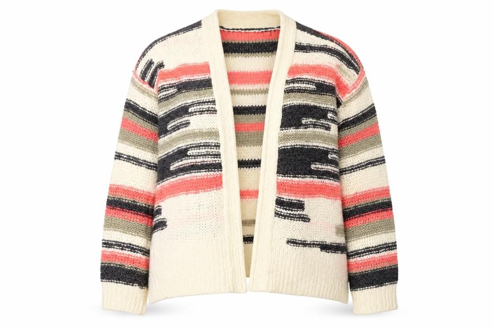 Club L Womens White Striped  Cardigan Jumper Size 12