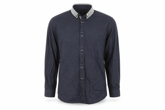 Front view of F&F men’s grey button-up, size XL