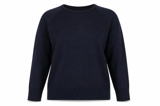Front view of CONTEXT women’s blue knit jumper, size XL