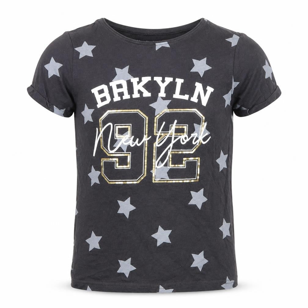 Primark Girls Grey Geometric Jersey Basic T-Shirt Size 10-11 Years  - Brooklyn