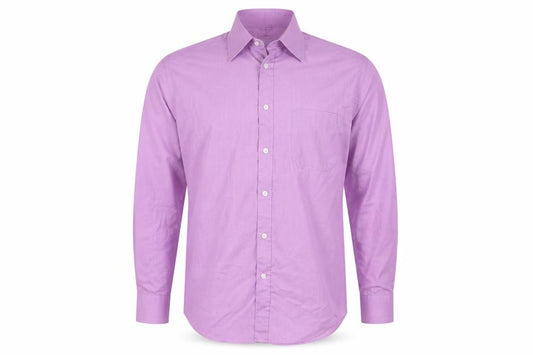 Front view of Burton men’s purple button-up, size 15.5