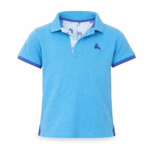 Front view of Simon Says boys’ blue basic polo, size 5-6, years