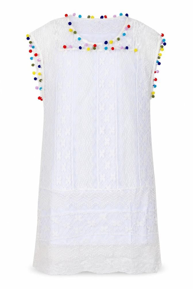 My Dress Room Womens White Geometric Lace Shift  Size XL