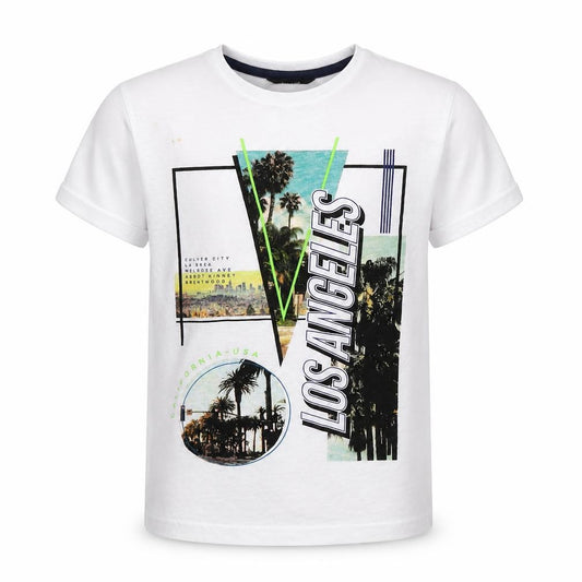Front view of George boys’ white basic t-shirt, size 8-9, years