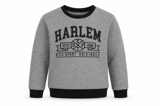 Front view of Primark boys’ grey pullover sweatshirt, size 10-11, years