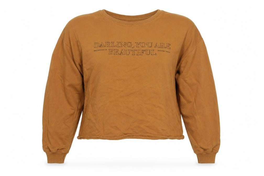 Stradivarius Womens Brown Pullover Sweatshirt Size M - slogan