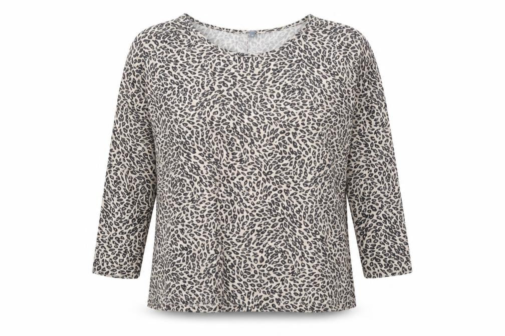 Front view of Preworn women’s brown animal print basic tank, size UK 8