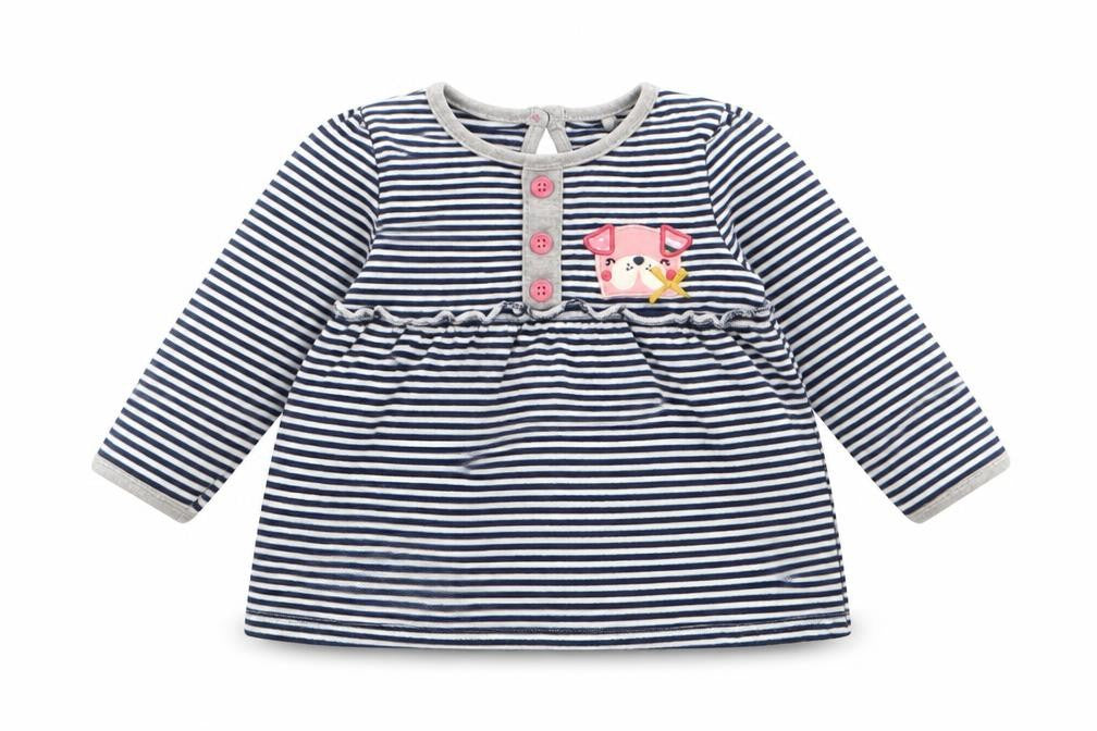 Tu Girls Blue Striped  Basic Blouse Size 3-6 Months
