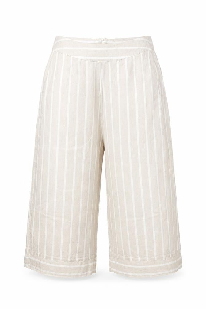 commoners Womens Beige Striped  Cropped Trousers Size 10 L20 in
