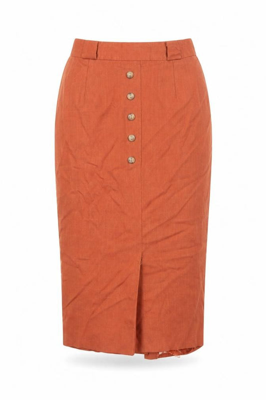 Front view of New Fast women’s orange straight & pencil skirt, size UK 10