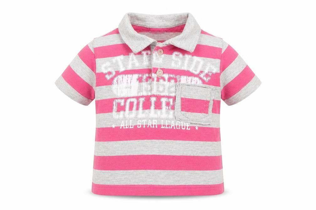 EA Girls Pink Striped  Basic Polo Size 12-18 Months
