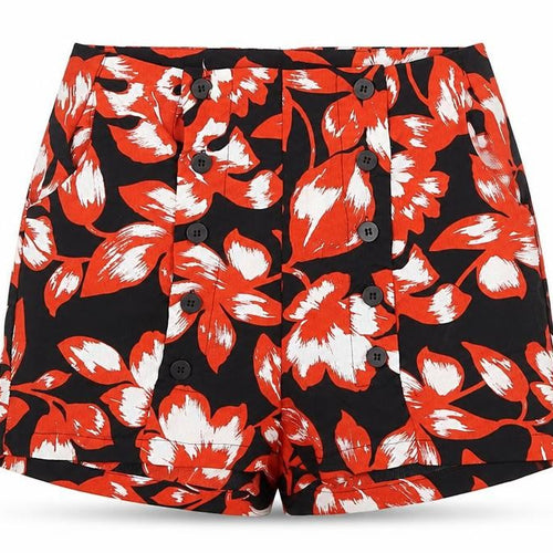 QED London Womens Orange Floral  Sailor Shorts Size 8