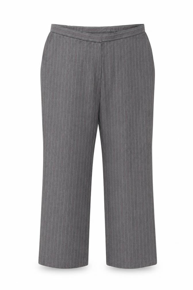 Marks and Spencer Womens Grey Striped  Trousers  Size 18 L27 in
