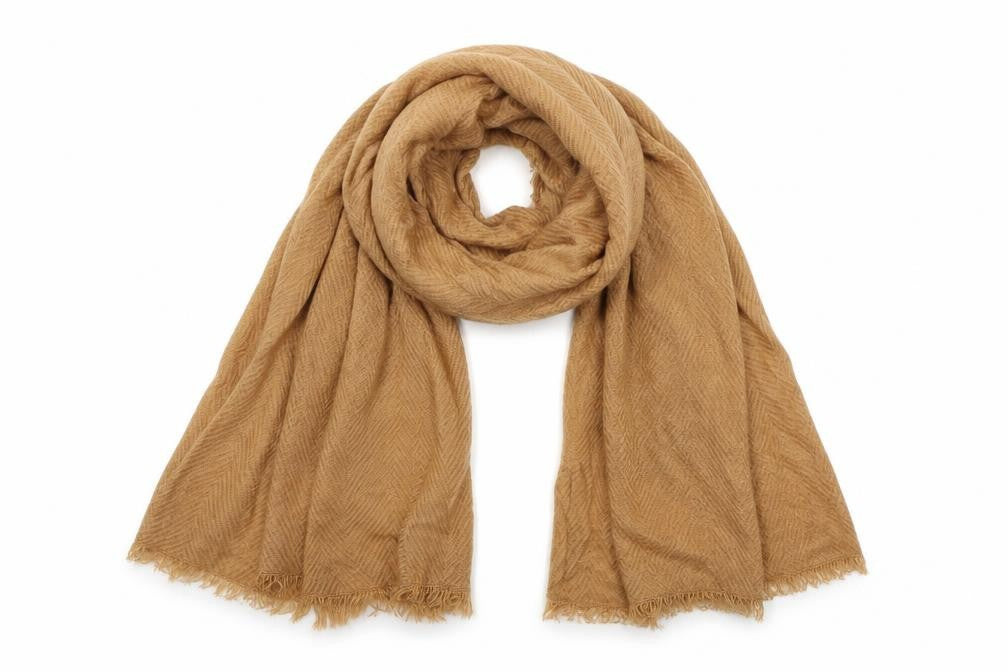 Front view of Preworn women’s brown knit shawl/wrap