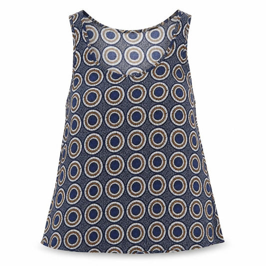 Front view of H&M women’s blue polka dot basic blouse, size UK 4