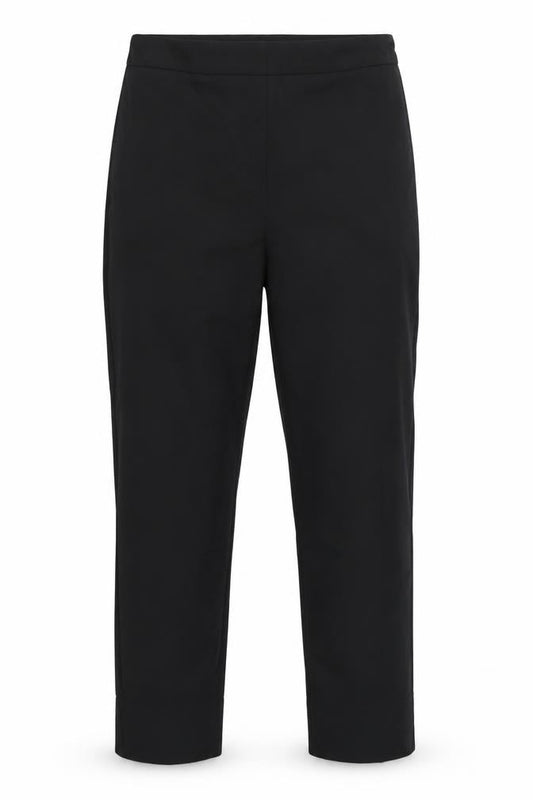 Front view of Marks & Spencer women’s black trousers, size UK 10, 28-inch leg
