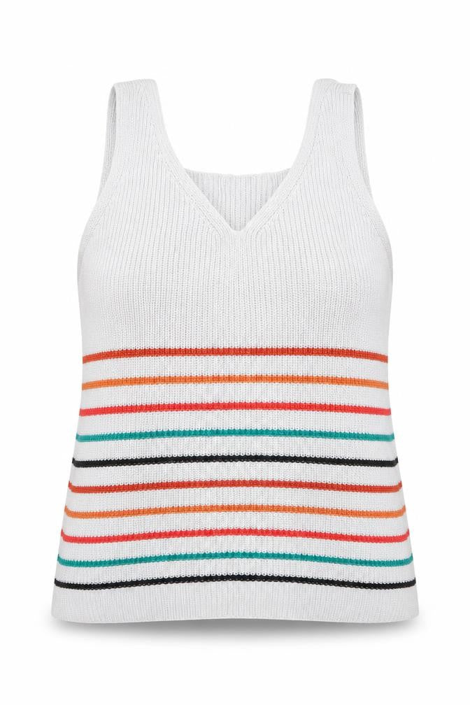 Preworn Womens Grey Striped  Basic Tank Size M