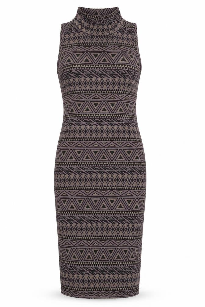 Club L Womens Grey Geometric  Bodycon  Size 8