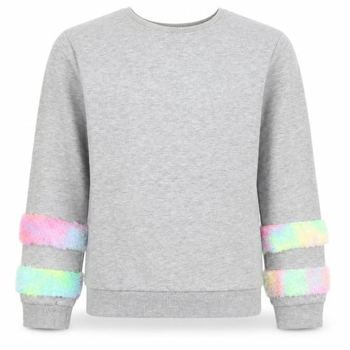 Matalan Girls Grey Striped  Pullover Sweatshirt Size 10 Years